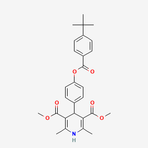 Dimethyl 4-{4-[(4-tert-butylbenzoyl)oxy]phenyl}-2,6-dimethyl-1,4-dihydro-3,5-pyridinedicarboxylate