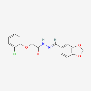 molecular formula C16H13ClN2O4 B12045561 N'-[(E)-1,3-benzodioxol-5-ylmethylidene]-2-(2-chlorophenoxy)acetohydrazide 