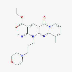 ethyl 6-imino-11-methyl-7-(3-morpholin-4-ylpropyl)-2-oxo-1,7,9-triazatricyclo[8.4.0.03,8]tetradeca-3(8),4,9,11,13-pentaene-5-carboxylate