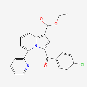 Ethyl 3-(4-chlorobenzoyl)-5-(2-pyridinyl)-1-indolizinecarboxylate