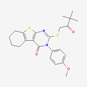 2-[(3,3-dimethyl-2-oxobutyl)sulfanyl]-3-(4-methoxyphenyl)-5,6,7,8-tetrahydro[1]benzothieno[2,3-d]pyrimidin-4(3H)-one