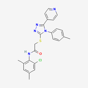 N-(2-chloro-4,6-dimethylphenyl)-2-{[4-(4-methylphenyl)-5-(pyridin-4-yl)-4H-1,2,4-triazol-3-yl]sulfanyl}acetamide