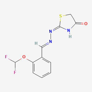 molecular formula C11H9F2N3O2S B12045657 2-{(2E)-2-[2-(difluoromethoxy)benzylidene]hydrazinyl}-1,3-thiazol-4(5H)-one 