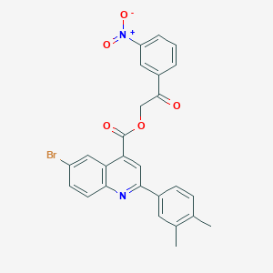 2-(3-Nitrophenyl)-2-oxoethyl 6-bromo-2-(3,4-dimethylphenyl)quinoline-4-carboxylate