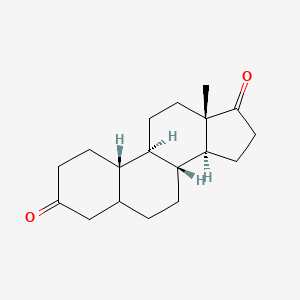 molecular formula C18H26O2 B1204567 (3aS,3bR,9aS,9bR,11aS)-11a-methyl-hexadecahydro-1H-cyclopenta[a]phenanthrene-1,7-dione 