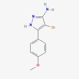 molecular formula C10H10BrN3O B12045766 4-bromo-5-(4-methoxyphenyl)-1H-pyrazol-3-amine 