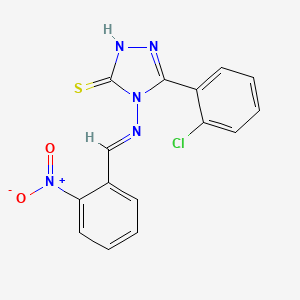 molecular formula C15H10ClN5O2S B12045768 5-(2-Chlorophenyl)-4-((2-nitrobenzylidene)amino)-4H-1,2,4-triazole-3-thiol CAS No. 478253-89-3