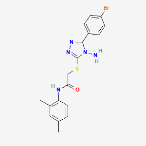 molecular formula C18H18BrN5OS B12045808 2-{[4-amino-5-(4-bromophenyl)-4H-1,2,4-triazol-3-yl]sulfanyl}-N-(2,4-dimethylphenyl)acetamide 