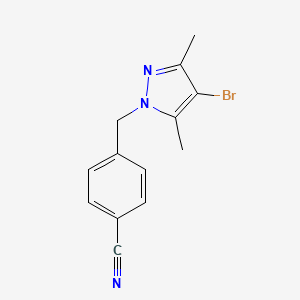 molecular formula C13H12BrN3 B12045828 4-((4-Bromo-3,5-dimethyl-1H-pyrazol-1-yl)methyl)benzonitrile 