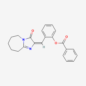 molecular formula C22H20N2O3 B12045848 2-[(E)-(3-oxo-6,7,8,9-tetrahydro-3H-imidazo[1,2-a]azepin-2(5H)-ylidene)methyl]phenyl benzoate 