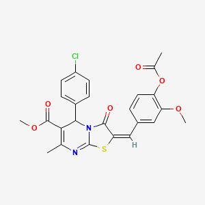 methyl (2E)-2-[4-(acetyloxy)-3-methoxybenzylidene]-5-(4-chlorophenyl)-7-methyl-3-oxo-2,3-dihydro-5H-[1,3]thiazolo[3,2-a]pyrimidine-6-carboxylate