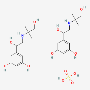B1204592 1-(3,5-Dihydroxyphenyl)-2-((1,1-dimethyl-2-hydroxyethyl)amino)ethanol sulfate CAS No. 63546-99-6