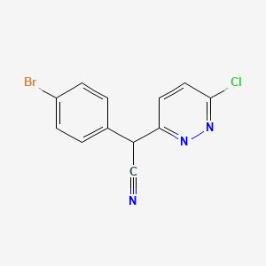 molecular formula C12H7BrClN3 B12045935 2-(4-Bromophenyl)-2-(6-chloropyridazin-3-yl)acetonitrile 