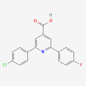 molecular formula C18H11ClFNO2 B12045940 2-(4-Chlorophenyl)-6-(4-fluorophenyl)pyridine-4-carboxylic acid 