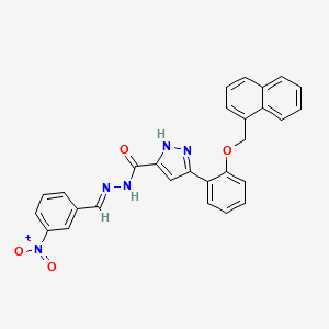 3-[2-(1-naphthylmethoxy)phenyl]-N'-[(E)-(3-nitrophenyl)methylidene]-1H-pyrazole-5-carbohydrazide