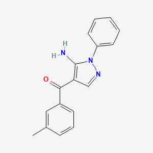 molecular formula C17H15N3O B12045988 (5-Amino-1-phenyl-1H-pyrazol-4-YL)(M-tolyl)methanone CAS No. 618091-07-9