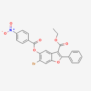 Ethyl 6-bromo-5-((4-nitrobenzoyl)oxy)-2-phenyl-1-benzofuran-3-carboxylate