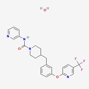 N-pyridin-3-yl-4-[[3-[5-(trifluoromethyl)pyridin-2-yl]oxyphenyl]methyl]piperidine-1-carboxamide;hydrate