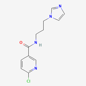 molecular formula C12H13ClN4O B12046031 6-Chloro-N-[3-(1H-imidazol-1-yl)propyl]nicotinamide, AldrichCPR 