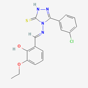 3-(3-Chlorophenyl)-4-((3-ethoxy-2-hydroxybenzylidene)amino)-1H-1,2,4-triazole-5(4H)-thione