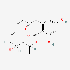 molecular formula C18H17ClO6 B1204616 16-氯-17,19-二羟基-4-甲基-3,7-二氧杂三环[13.4.0.06,8]十九烷-1(15),9,11,16,18-五烯-2,13-二酮 