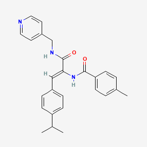 molecular formula C26H27N3O2 B12046391 N(2-(4-Isopropyl-PH)-1-(((4-pyridinylmethyl)amino)carbonyl)vinyl)-4-ME-benzamide CAS No. 624726-81-4