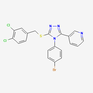 molecular formula C20H13BrCl2N4S B12046497 3-(4-(4-Bromophenyl)-5-((3,4-dichlorobenzyl)thio)-4H-1,2,4-triazol-3-yl)pyridine CAS No. 477330-37-3