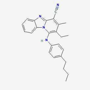 1-[(4-Butylphenyl)amino]-2-ethyl-3-methylpyrido[1,2-a]benzimidazole-4-carbonitrile