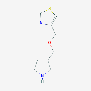 molecular formula C9H14N2OS B12046608 4-{[(Pyrrolidin-3-yl)methoxy]methyl}-1,3-thiazole CAS No. 933736-59-5