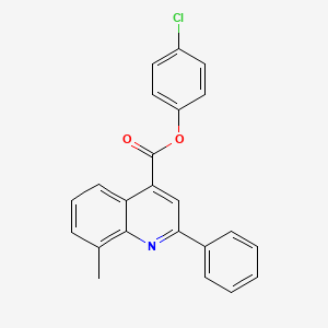 molecular formula C23H16ClNO2 B12046661 4-Chlorophenyl 8-methyl-2-phenylquinoline-4-carboxylate CAS No. 355421-40-8