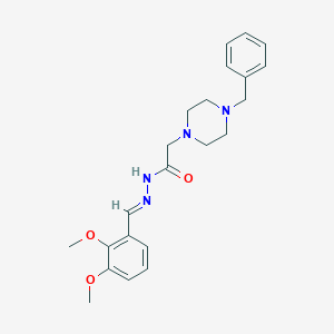 molecular formula C22H28N4O3 B12046776 2-(4-Benzyl-1-piperazinyl)-N'-(2,3-dimethoxybenzylidene)acetohydrazide 