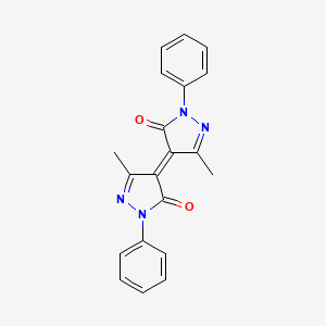 molecular formula C20H16N4O2 B12046888 (4E)-5,5'-Dimethyl-2,2'-diphenyl-4,4'-bipyrazole-3,3'(2H,2'H)-dione CAS No. 6334-24-3