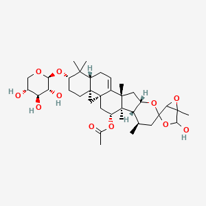 molecular formula C37H54O11 B1204694 [(1'S,3'R,4'R,5'R,6'R,10'S,12'S,16'R,18'S,21'R)-2-hydroxy-1,4',6',12',17',17'-hexamethyl-18'-[(2S,3R,4S,5R)-3,4,5-trihydroxyoxan-2-yl]oxyspiro[3,6-dioxabicyclo[3.1.0]hexane-4,8'-9-oxahexacyclo[11.9.0.01,21.04,12.05,10.016,21]docos-13-ene]-3'-yl] acetate 