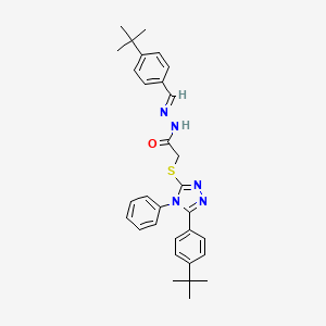 N'-[(E)-(4-tert-butylphenyl)methylidene]-2-{[5-(4-tert-butylphenyl)-4-phenyl-4H-1,2,4-triazol-3-yl]sulfanyl}acetohydrazide