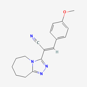 (E)-3-(4-methoxyphenyl)-2-(6,7,8,9-tetrahydro-5H-[1,2,4]triazolo[4,3-a]azepin-3-yl)acrylonitrile