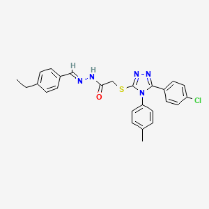 2-{[5-(4-chlorophenyl)-4-(4-methylphenyl)-4H-1,2,4-triazol-3-yl]sulfanyl}-N'-[(E)-(4-ethylphenyl)methylidene]acetohydrazide