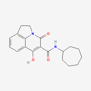 molecular formula C19H22N2O3 B12047140 N-Cycloheptyl-6-HO-4-oxo-1,2-dihydro-4H-pyrrolo(3,2,1-IJ)quinoline-5-carboxamide 