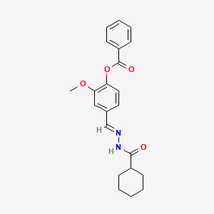 molecular formula C22H24N2O4 B12047145 [4-[(E)-(cyclohexanecarbonylhydrazinylidene)methyl]-2-methoxyphenyl] benzoate CAS No. 477733-64-5