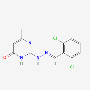 molecular formula C12H10Cl2N4O B12047276 2,6-Dichlorobenzaldehyde (4-methyl-6-oxo-1,6-dihydro-2-pyrimidinyl)hydrazone 