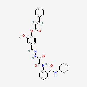 4-((E)-{[{2-[(Cyclohexylamino)carbonyl]anilino}(oxo)acetyl]hydrazono}methyl)-2-methoxyphenyl (2E)-3-phenyl-2-propenoate