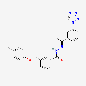 molecular formula C25H24N6O2 B12047318 3-((3,4-DI-ME-Phenoxy)ME)N'-(1-(3(1H-tetraazol-1-YL)PH)ethylidene)benzohydrazide CAS No. 478252-02-7