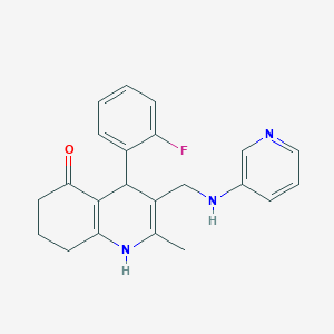 4-(2-Fluorophenyl)-2-methyl-3-((pyridin-3-ylamino)methyl)-4,6,7,8-tetrahydroquinolin-5(1H)-one