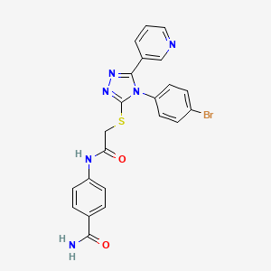 molecular formula C22H17BrN6O2S B12047383 4-[({[4-(4-bromophenyl)-5-(pyridin-3-yl)-4H-1,2,4-triazol-3-yl]sulfanyl}acetyl)amino]benzamide 