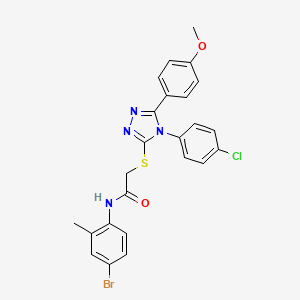 N-(4-bromo-2-methylphenyl)-2-{[4-(4-chlorophenyl)-5-(4-methoxyphenyl)-4H-1,2,4-triazol-3-yl]sulfanyl}acetamide