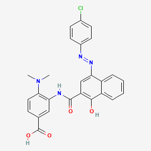 molecular formula C26H21ClN4O4 B12047458 3-[({4-[(E)-(4-chlorophenyl)diazenyl]-1-hydroxynaphthalen-2-yl}carbonyl)amino]-4-(dimethylamino)benzoic acid CAS No. 478250-37-2