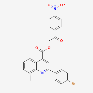 2-(4-Nitrophenyl)-2-oxoethyl 2-(4-bromophenyl)-8-methylquinoline-4-carboxylate