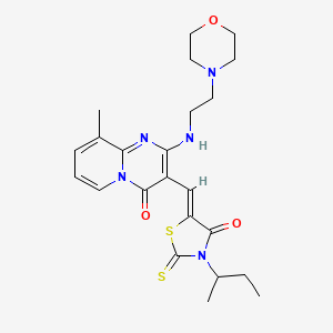 3-[(Z)-(3-sec-butyl-4-oxo-2-thioxo-1,3-thiazolidin-5-ylidene)methyl]-9-methyl-2-{[2-(4-morpholinyl)ethyl]amino}-4H-pyrido[1,2-a]pyrimidin-4-one