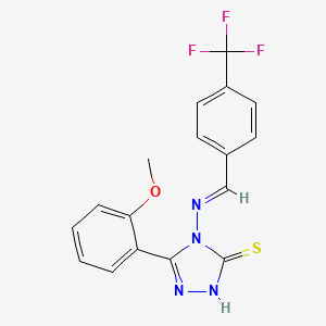 5-(2-methoxyphenyl)-4-({(E)-[4-(trifluoromethyl)phenyl]methylidene}amino)-4H-1,2,4-triazole-3-thiol