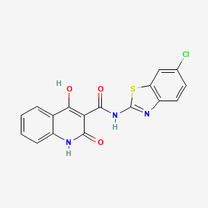 molecular formula C17H10ClN3O3S B12047547 N-(6-chloro-1,3-benzothiazol-2-yl)-4-hydroxy-2-oxo-1,2-dihydro-3-quinolinecarboxamide 