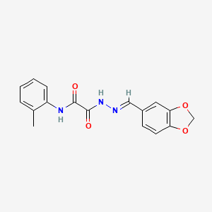 molecular formula C17H15N3O4 B12047574 2-[(2E)-2-(1,3-benzodioxol-5-ylmethylene)hydrazino]-N-(2-methylphenyl)-2-oxoacetamide 